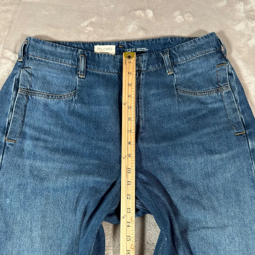 Pilcro Anthropologie The Georgia Full-Length High-Rise Barrel Jeans Womens 32P